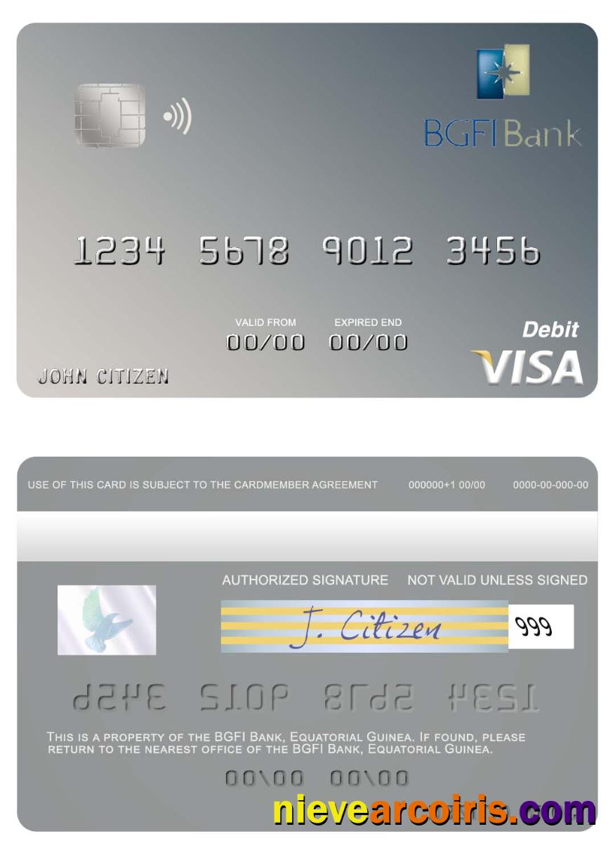 Equatorial Guinea BGFI Bank visa debit card 
